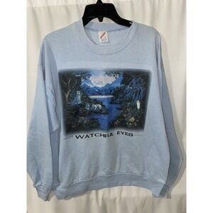 Vintage 90s Nature Tigers Animals Rainforest Crewneck Sweatshirt Large Made USA